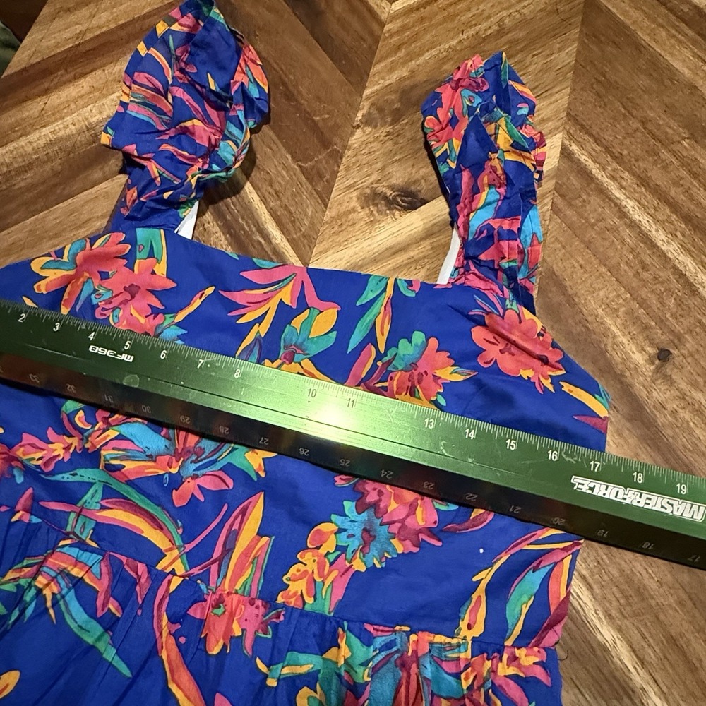J Crew Dress Midi Floral Cotton Preppy Boho Vacay Resort Womens‎ Size 8 - Picture 9 of 13